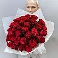 Букет из 35 бордовой розы Кения