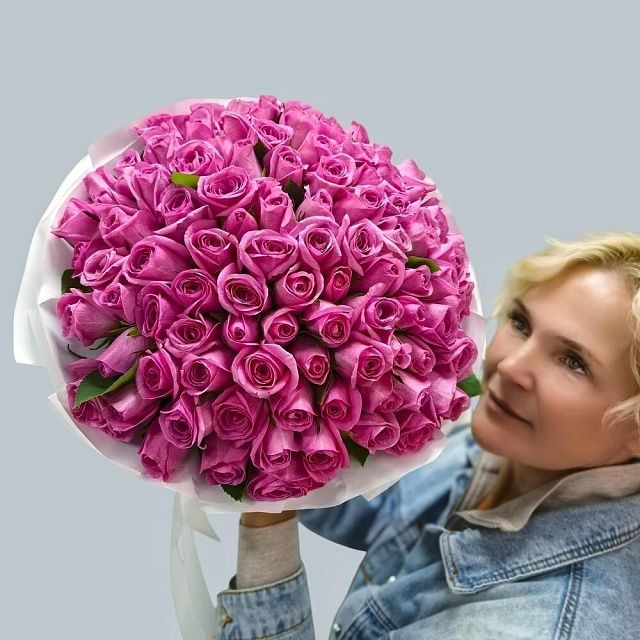 Нежный букет из 101 розы